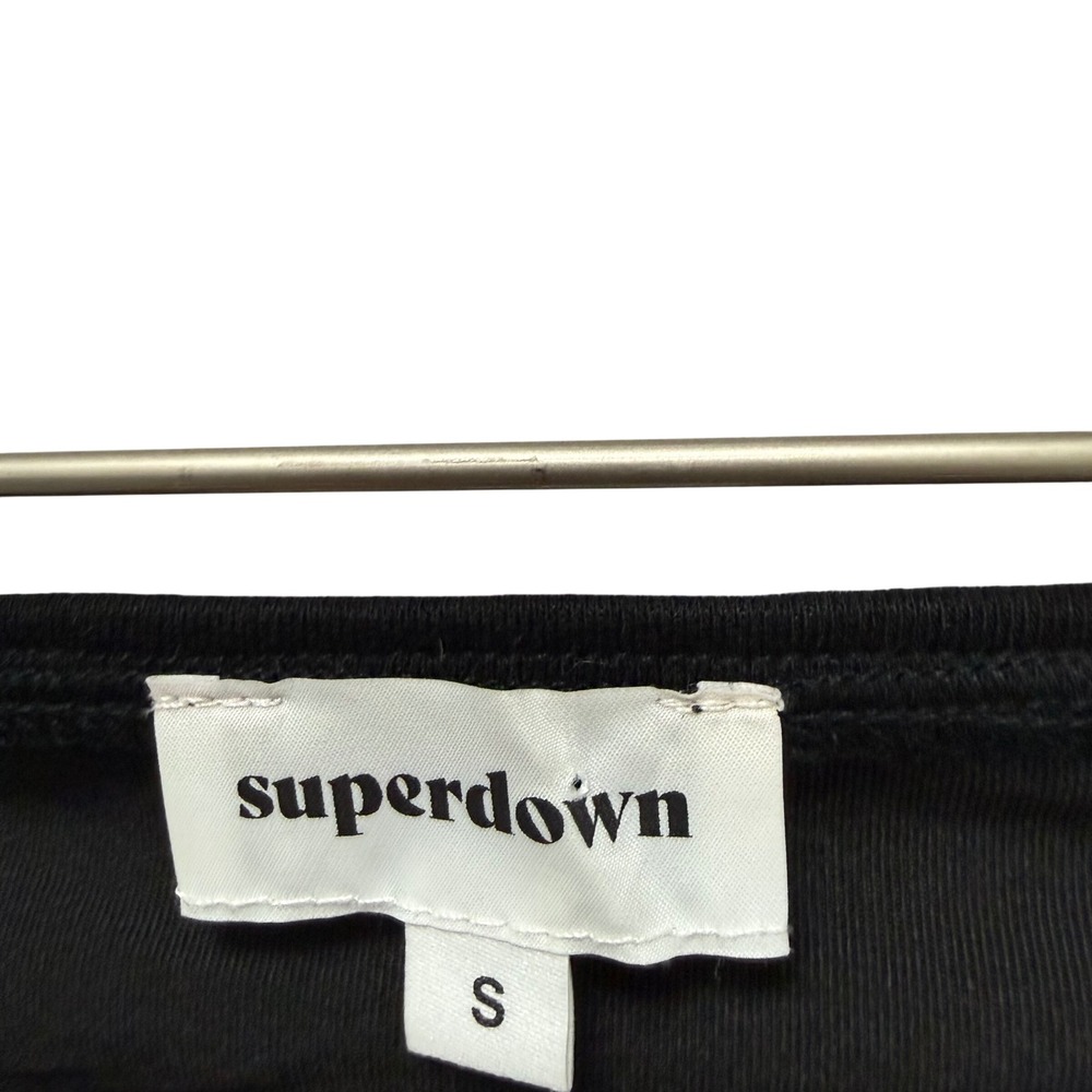 Superdown Black Ruched‎ Side Slit Maxi Skirt Size Small - Picture 6 of 8